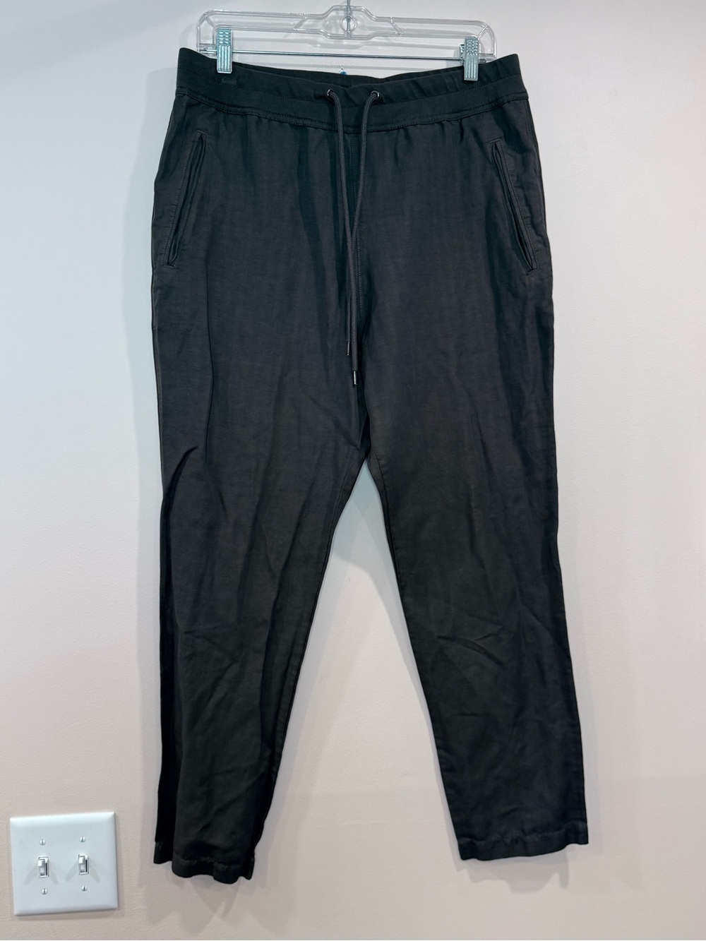 🔥James Perse Men's Dark Green Drawstring Jogger Pants Size 2 EC🔥
